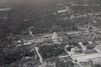 Historic aerial view of Sree Padmanabhaswamy Temple and the Fort area