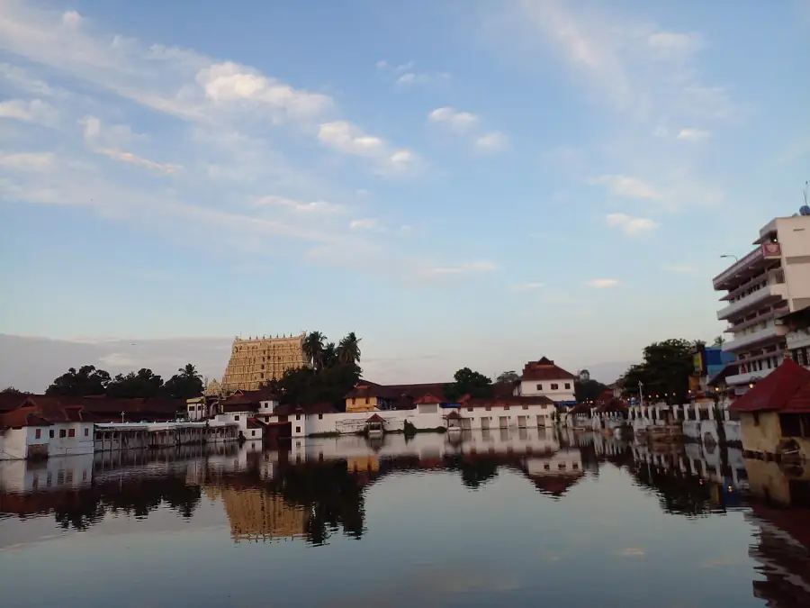 Sree Padmanabhaswamy Temple entrance and gopuram at East Fort, Thiruvananthapuram